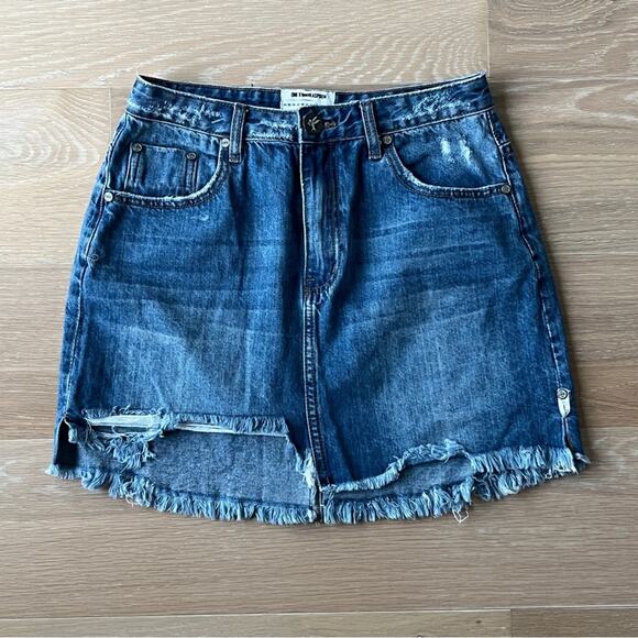 One Teaspoon X Free People 2020 Mini Denim Skirt sz 29 - Picture 1 of 5